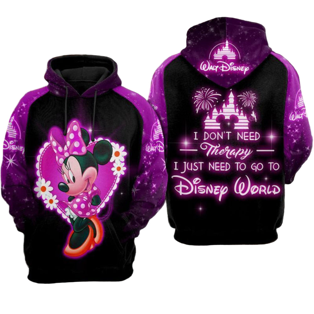 I Dont Need Therapy Disneyworld Mickey Over Print 3d Hoodie Zip Hoodie 281 Moonbestprint