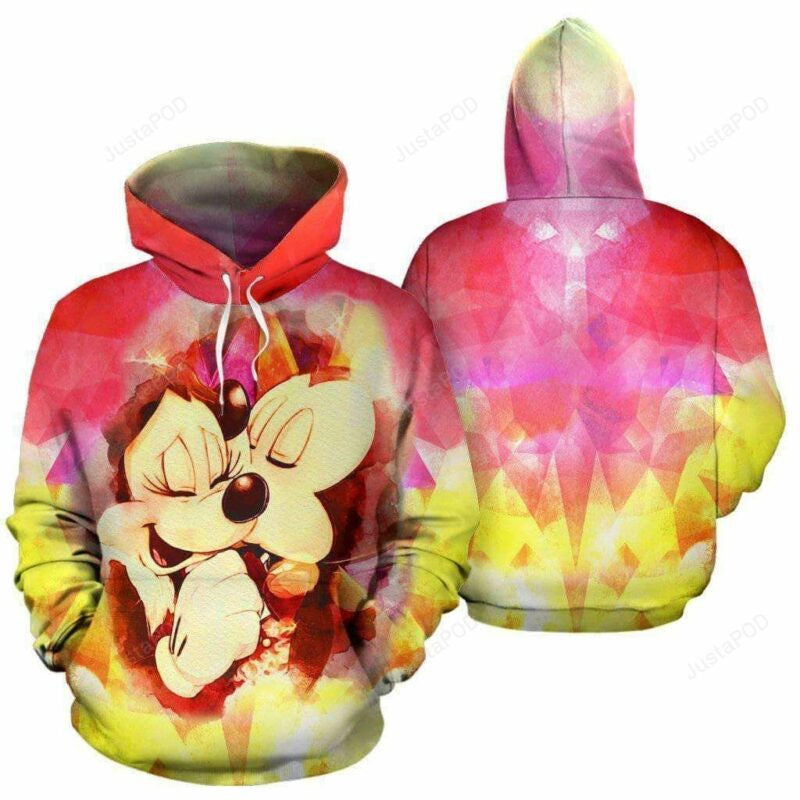 Mickey Kiss Minnie 3d All Over Print Hoodie, Zip-up Hoodie Moonbestprint