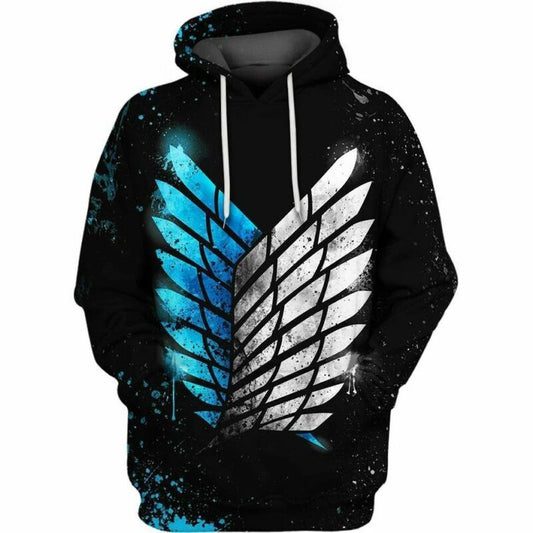 Attack On Titan Survey Corps Over Print 3d Hoodie Zip Hoodie Moonbestprint