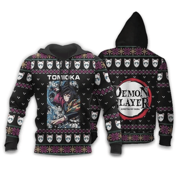 Giyu Tomioka Ugly Christmas Demon Slayer Anime Manga For Men And Women 3d Hoodie Zip Hoodie Moonbestprint