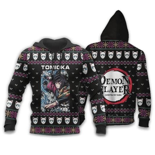 Giyu Tomioka Ugly Christmas Demon Slayer Anime Manga For Men And Women 3d Hoodie Zip Hoodie Moonbestprint