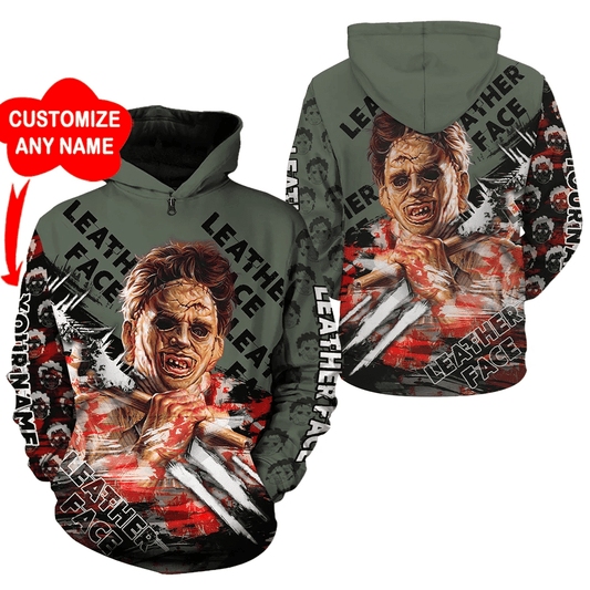Personalized Leatherface Horror Movie Characters Aop Hoodie Zip Hoodie Moonbestprint