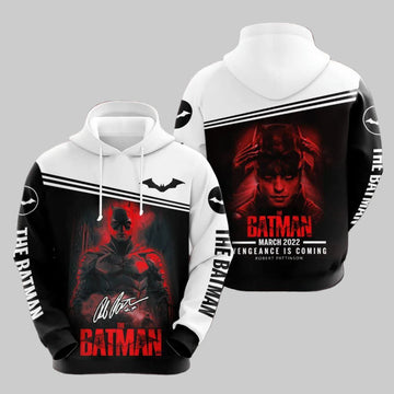 The Batman Robert Pattinson Vengeance Is Coming 2022 All Over Print Hoodie Moonbestprint