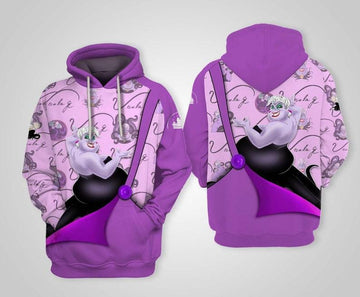 Disney Cartoon Villians, Ursula The Little Mermaid Disney All Over Print Hoodie, Zip Hoodie Moonbestprint