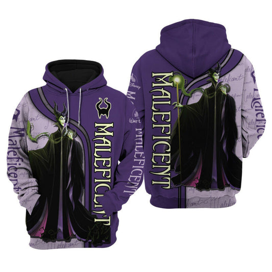 Disney Villain Maleficient Purple 3d Hoodie Zip Hoodie Moonbestprint