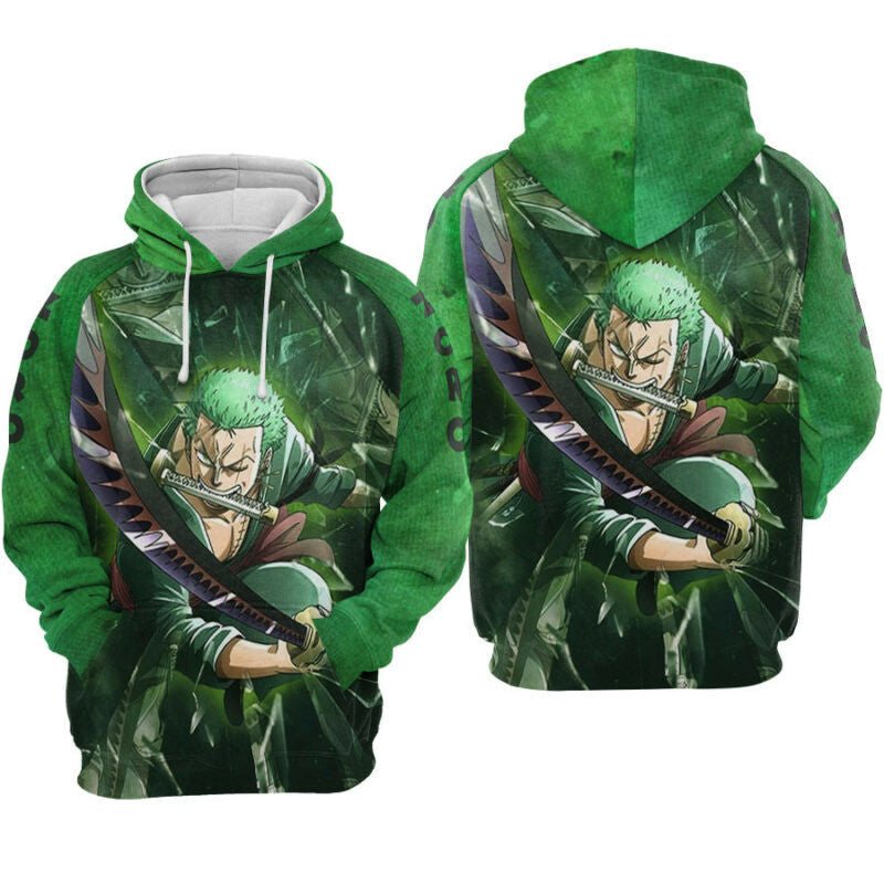 One Piece Roronoa Zoro Hoodie Zip Hoodie Moonbestprint