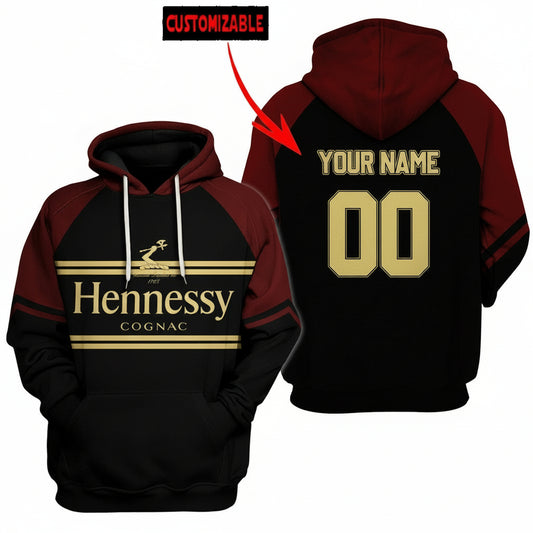 Custom Name &amp; Number Hennessy Cognac Personalized 3d Hoodie Moonbestprint