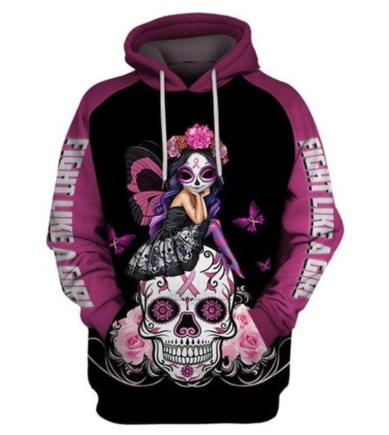Fight Like A Girl Skull Poco Loco Fairy 3d Hoodie Moonbestprint