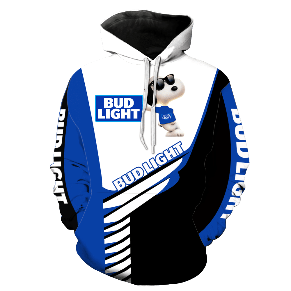 Snoopy The Peanuts Fan Gift, Bud Light With Cool Snoopy Aop Hoodie, Zip Hoodie Moonbestprint