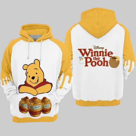 Hunny Cartoon Winnie The Pooh Over Print 3d Hoodie Zip Hoodie 831 Moonbestprint