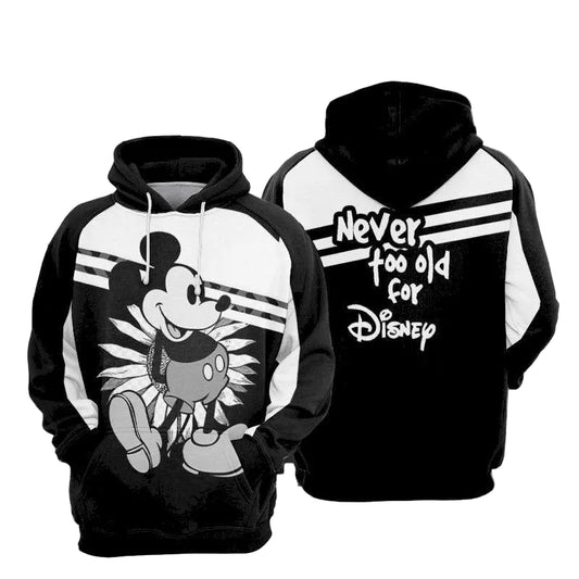 Walt Disney Mickey Mouse, Never Too Old For Disney Ver15 Aop Hoodie Moonbestprint