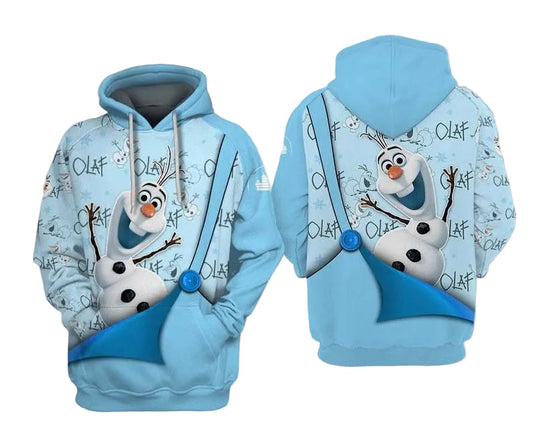 Disney Cartoon Fan Gift, Frozen Olaf Disney, Funny Olaf All Over Print Hoodie, Zip Hoodie Moonbestprint