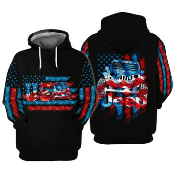 Us Jeep Us Flag 3d Hoodie Moonbestprint