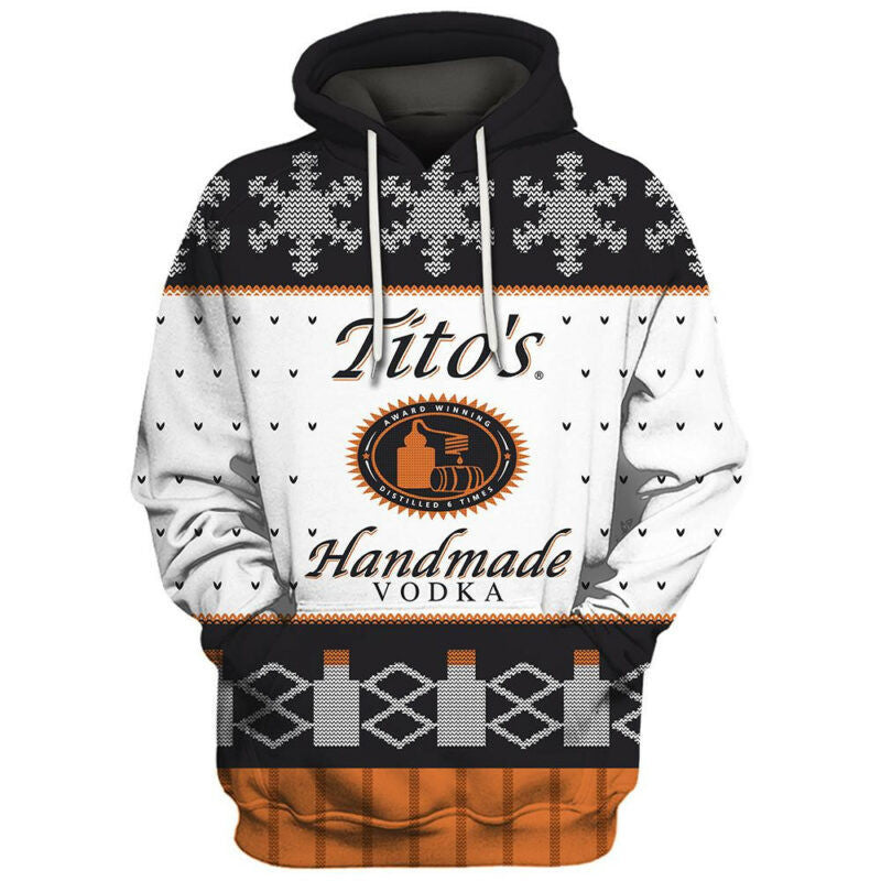Tito's Vodka Ugly Christmas Sweatshirt Hoodie All Over Printed Moonbestprint
