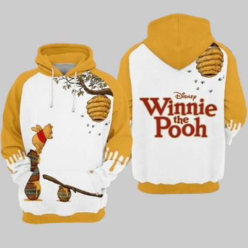 Pooh Cartoon Winnie The Pooh Movies Disney Over Print 3d Hoodie Zip Hoodie Moonbestprint