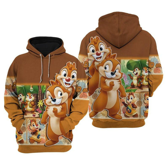Chip 'n' Dale Chipmunks Disney, Disney Cartoon Fan Gift All Over Print Hoodie, Zip Hoodie Moonbestprint