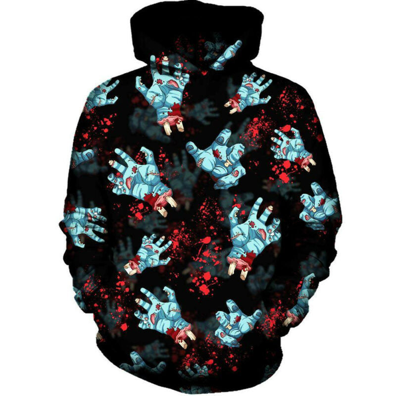 Halloween Hoodie Zombie Hoodie Zombie Hands Pattern Black 3d Hoodie Zip Hoodie Moonbestprint