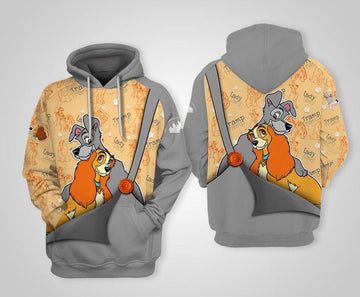 Lady And The Tramp Dog Disney Cartoon Fan Gift All Over Print Hoodie, Zip Hoodie Moonbestprint