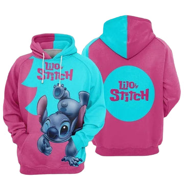 Disney Hoodie Stitch Hoodie Lilo And Stitch Pink 3d Hoodie Zip Hoodie Moonbestprint