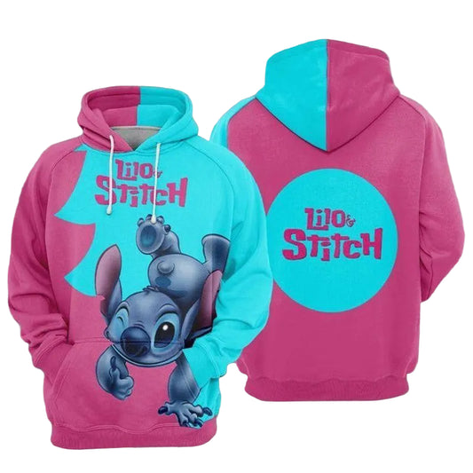 Disney Hoodie Stitch Hoodie Lilo And Stitch Pink 3d Hoodie Zip Hoodie Moonbestprint