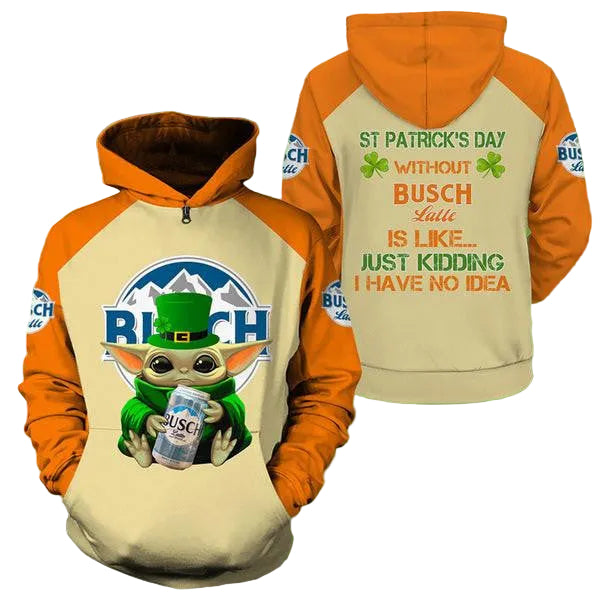 Yoda Busch Latte St Patrick Day Hoodie, Gift For Fan 3d All Over Print Shirt Hoodie Moonbestprint