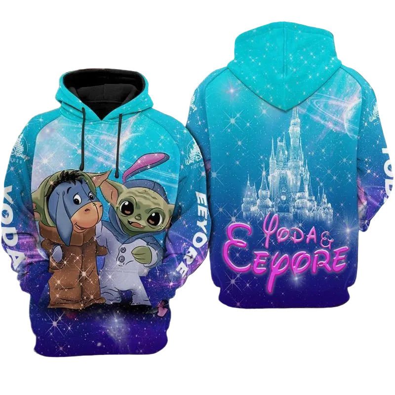 Baby Yoda X Eeyore The Mini Adventures Of Winnie The Pooh Disney 12 3d Hoodie Zip Hoodie Moonbestprint