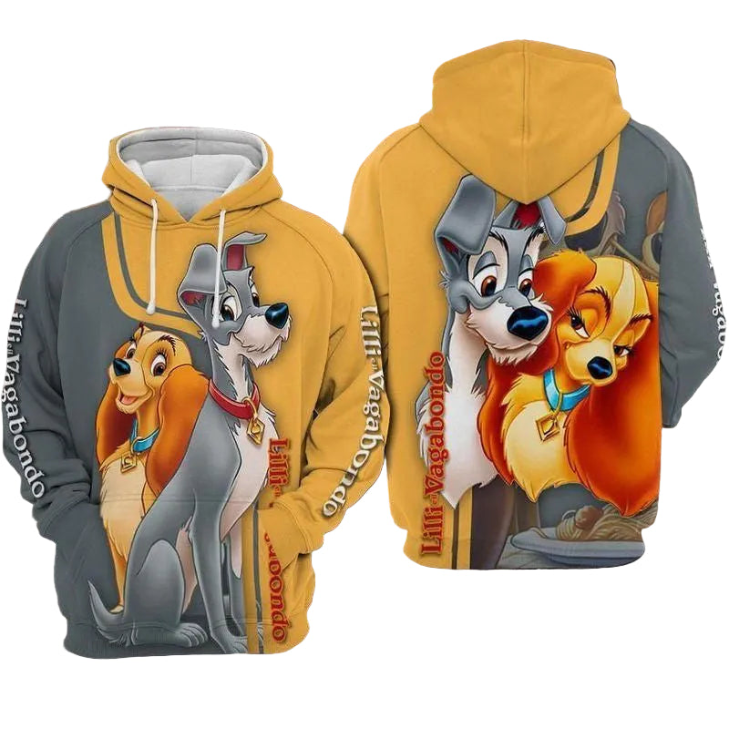 Lady And The Tramp Over Print 3d Hoodie Moonbestprint