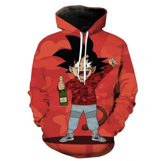 Dragon Ball Hoodie Kid Goku Bape Red 3d Hoodie Zip Hoodie Moonbestprint