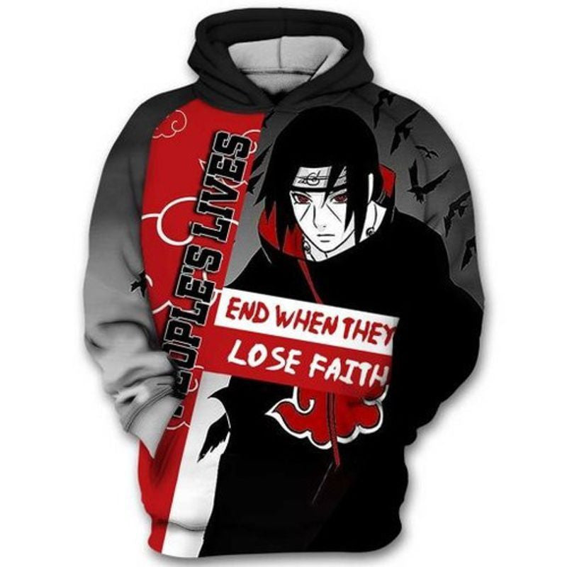 Itachi Uchiha Naruto Uzumaki Anime All Over Printing 3d Hoodie Moonbestprint
