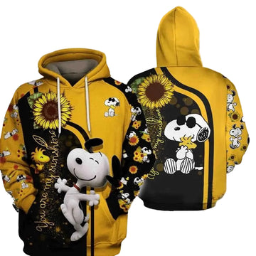 Disney Snoopy Sunflower You Are My Sunshine 3d Hoodie Zip Hoodie Moonbestprint