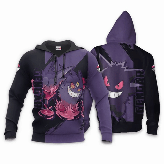 Pokemon Gengar Anime Manga For Men And Women 3d Hoodie Zip Hoodie Moonbestprint