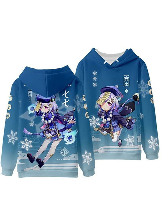 Game Genshin Impact Qiqi Over Print 3d Hoodie Zip Hoodie Moonbestprint