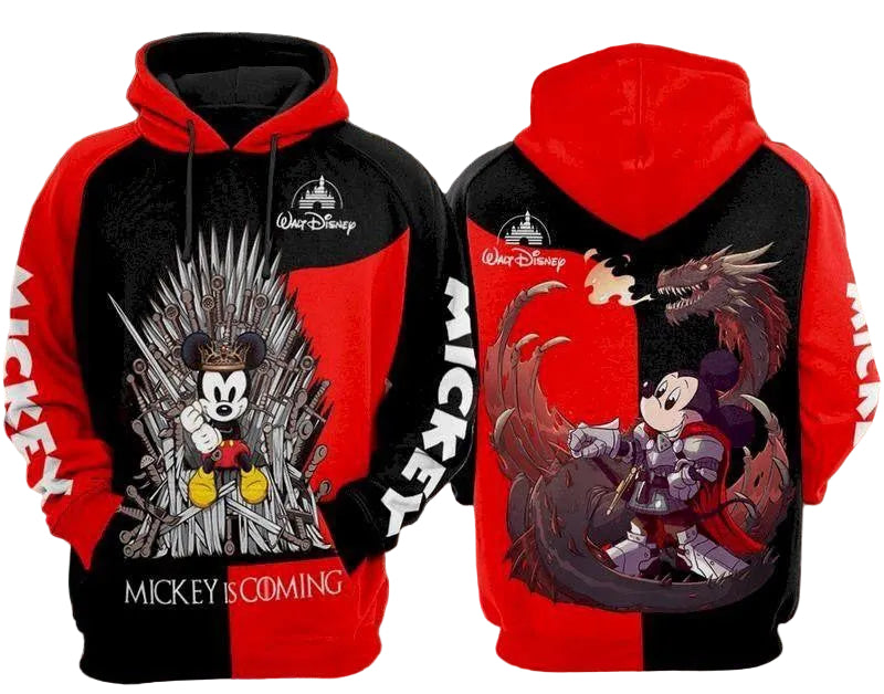 Mickey Mouse Disney, Mickey Is Coming Game Of Thrones Aop Hoodie Moonbestprint