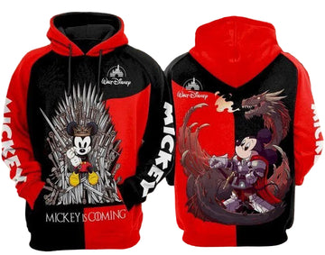 Mickey Mouse Disney, Mickey Is Coming Game Of Thrones Aop Hoodie Moonbestprint