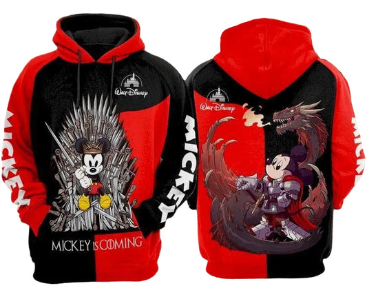 Mickey Mouse Disney, Mickey Is Coming Game Of Thrones Aop Hoodie Moonbestprint