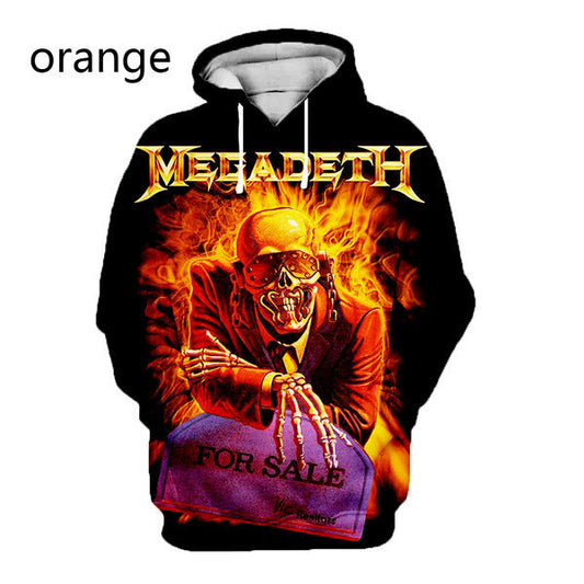 New Fashion Megadeth Band Print Hoodies Men Coat Jacket Power Sweatshirts Hoody Moonbestprint