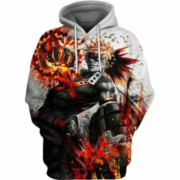 Bakugo Explosion My Hero Academia Over Print 3d Hoodie Zip Hoodie Moonbestprint