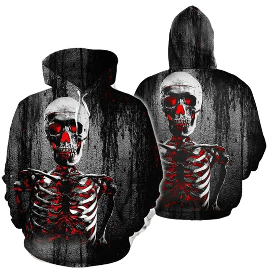Abstract Human Skeleton Horror Background 3d Hoodie Zip Hoodie Moonbestprint
