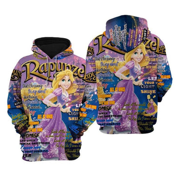 Disney Cartoon Rapunzel, Disney Princess, Disney Quotes All Over Print Hoodie, Zip Hoodie Moonbestprint