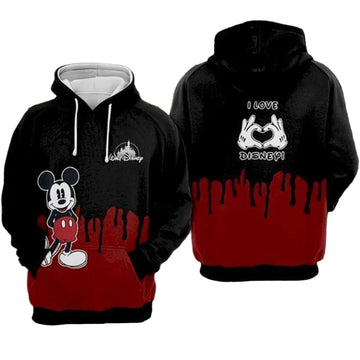 Mickey Mouse I Love Disney All Over Printed Custom 3d Hoodie Moonbestprint