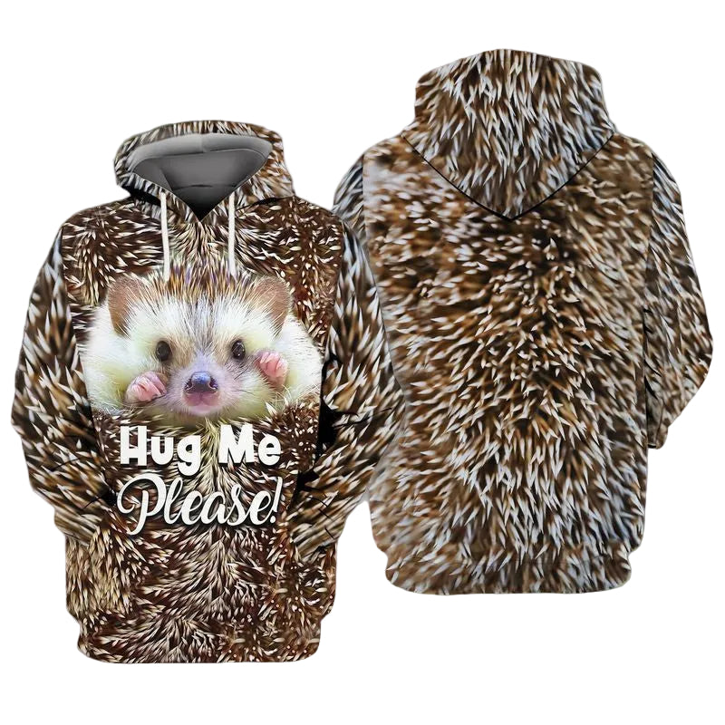 Hedgehog Hug Me Please For Men And Women 3d Hoodie Zip Hoodie Moonbestprint