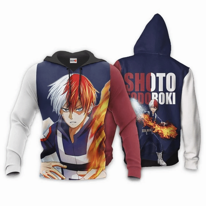 Shoto Todoroki Anime Manga My Hero Academia Ice &amp; Fire For Men And Women 3d Hoodie Zip Hoodie Moonbestprint