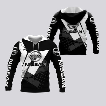 Nissan Lover Gift, Nissan Black And White All Over Print Hoodie, Zip Hoodie 178 Moonbestprint
