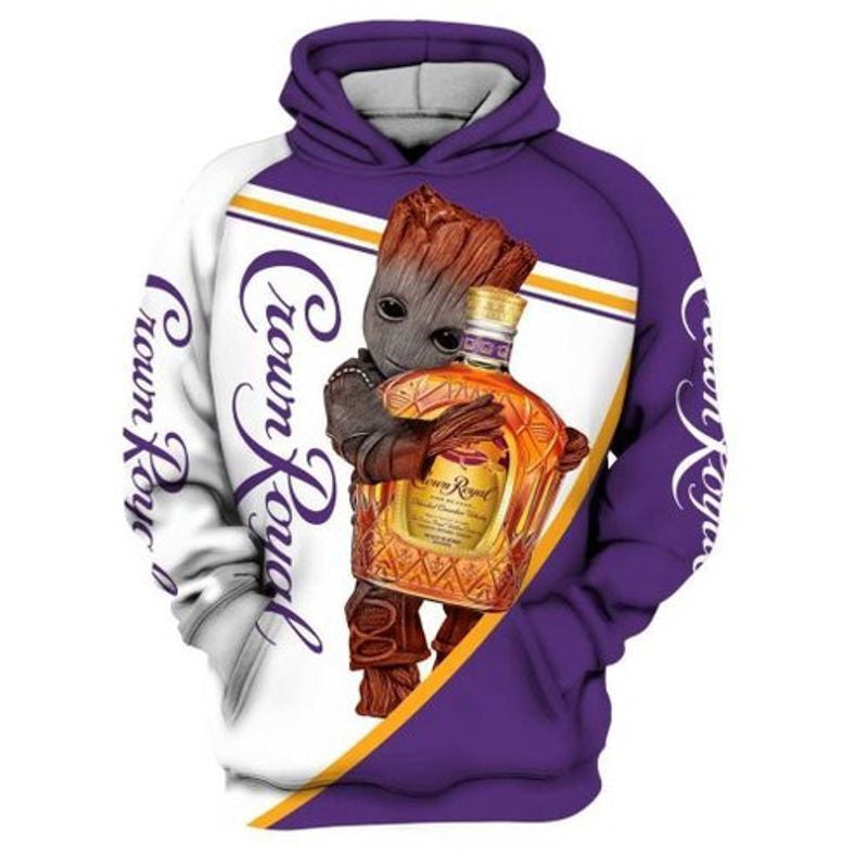 Crown Royal Groot Whisky All Over Printed Custom 3d Hoodie Moonbestprint