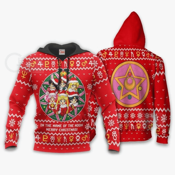 Sailor Moon Ugly Christmas In The Name Of The Moon Merry Christmas Anime Manga For Men And Women 3d Hoodie Zip Hoodie Moonbestprint