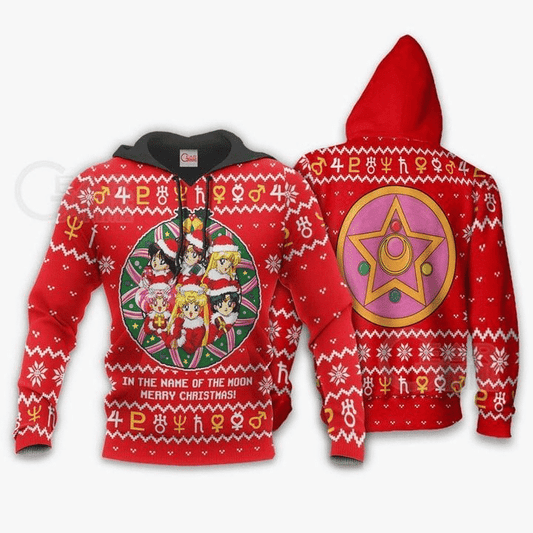 Sailor Moon Ugly Christmas In The Name Of The Moon Merry Christmas Anime Manga For Men And Women 3d Hoodie Zip Hoodie Moonbestprint