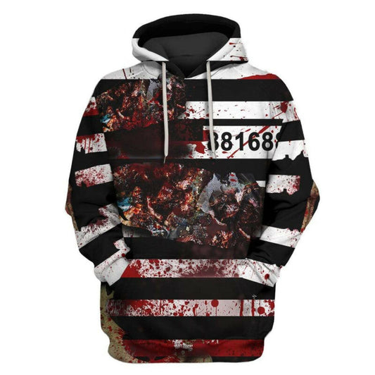 Halloween Hoodie Zombie Hoodie Prisoner Zombie Bloody Costume 3d Hoodie Zip Hoodie Moonbestprint
