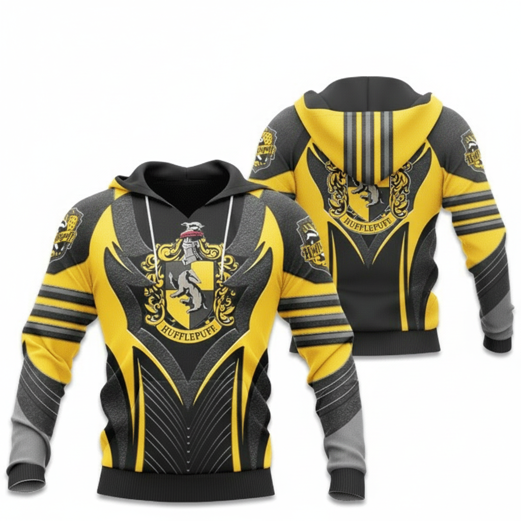 Hufflepuff Hogwarts School Signature Design Gift For Fan Custom 3d Hoodie All Over Printed Hoodie Moonbestprint