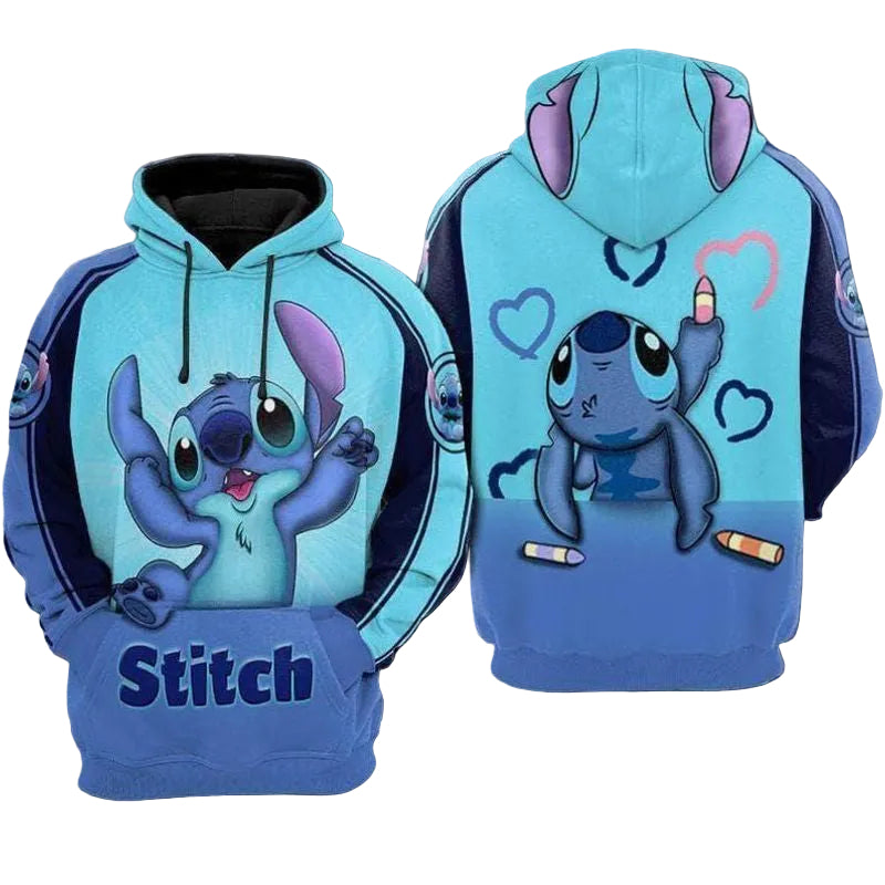 Stitch, Disney Lilo And Stitch Over Print 3d Hoodie Zip Hoodie 1234 Moonbestprint