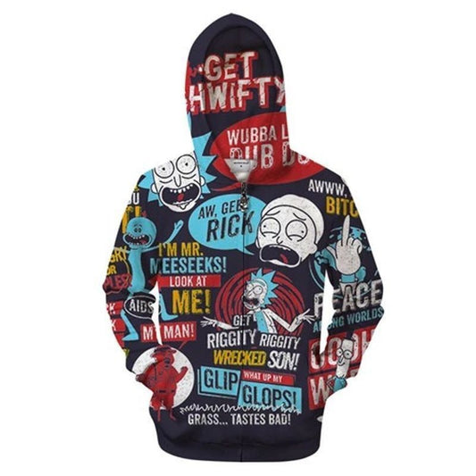 Rick And Morty Over Print 3d Hoodie Zip Hoodie 933 Moonbestprint
